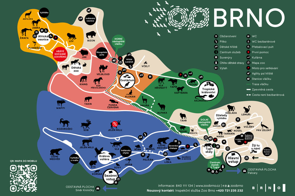 Mapa Zoo Brno