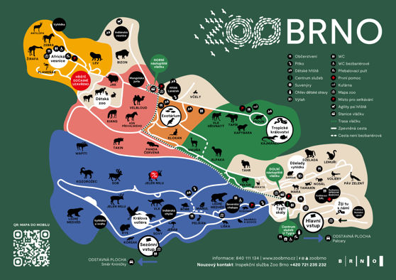 Mapa Zoo Brno