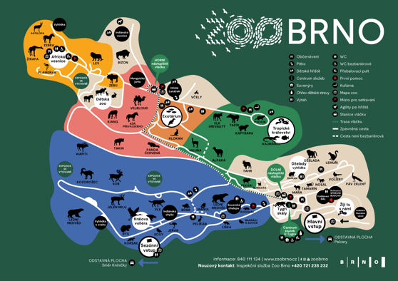 Podzimní mapa Zoo Brno