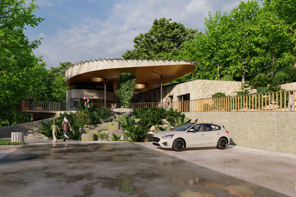 Vizualizace, tedy to, co bude v březnu 2027 vítat návštěvníky.