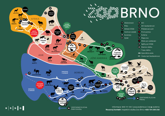 Mapa Zoo Brno