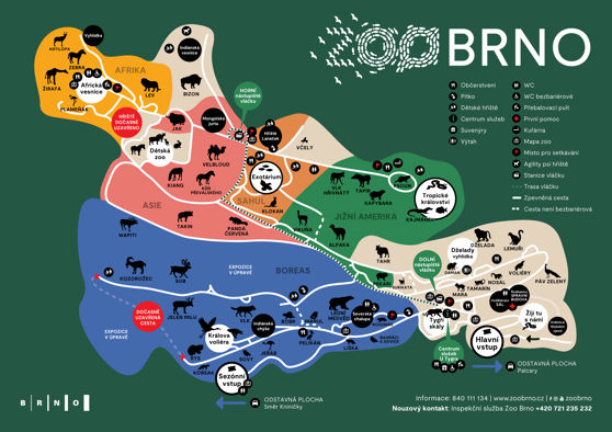Mapa Zoo Brno